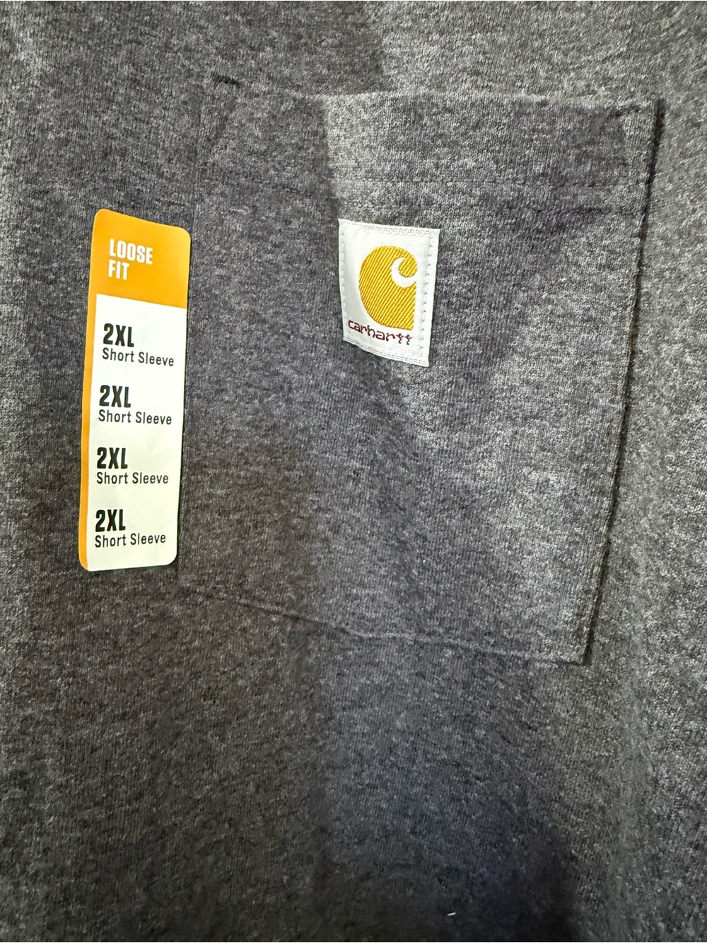 Carhartt Pocket Tee | Loose Fit Workwear | Charcoal Gray NWT | 2XL - Picture 3 of 6